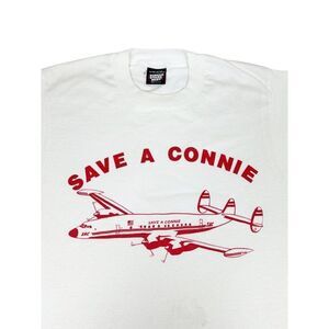 Vintage 90s Save a Connie Airplane T-Shirt Medium Lockheed Single Stitch